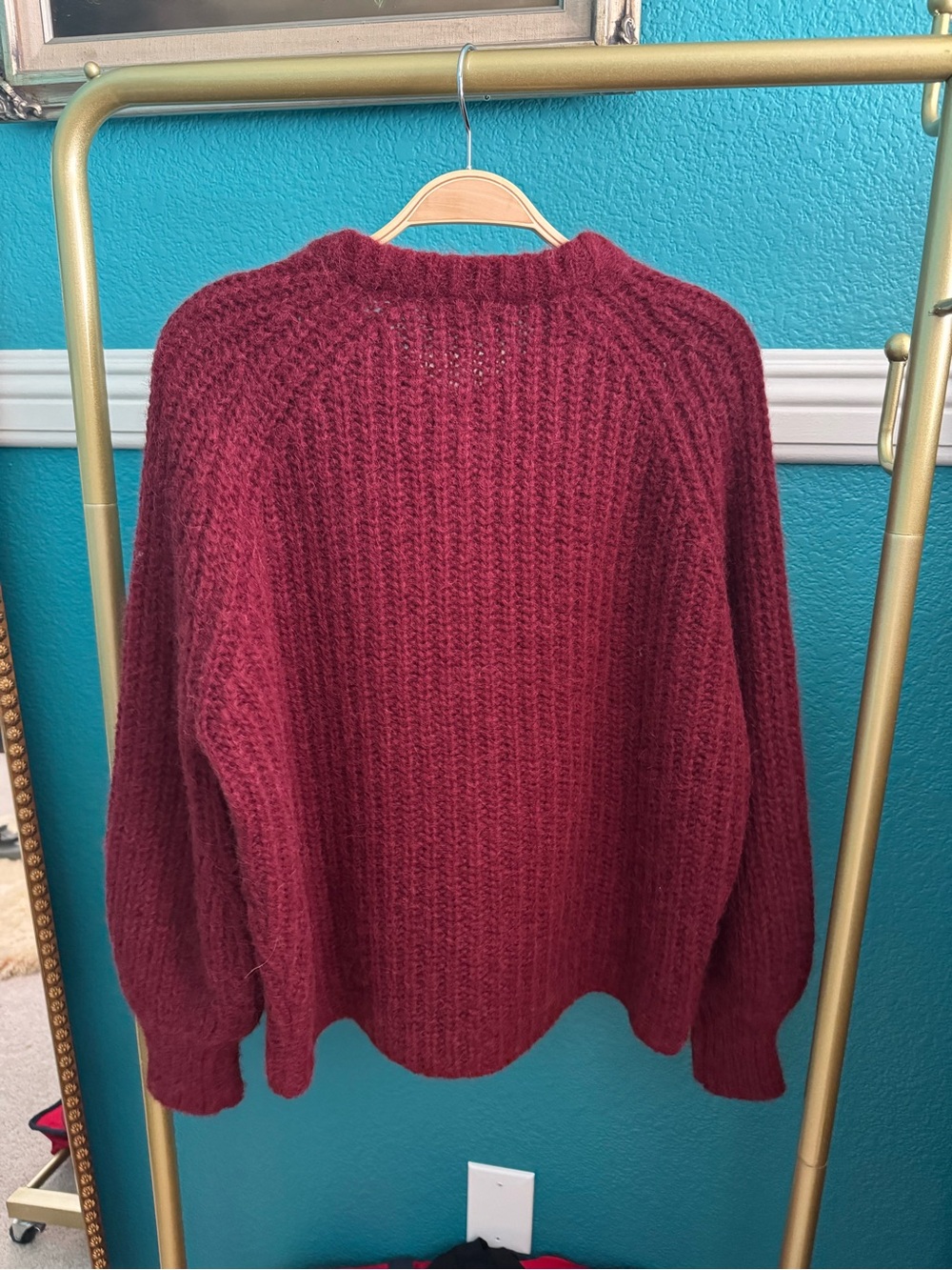 Sezane Emile Burgundy Cardigan - Picture 2 of 6